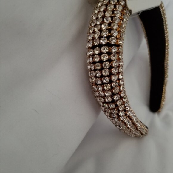 NEW Zara Rhinestone Bejeweled Faux Diamond Padded Headband Medium - Picture 3 of 3